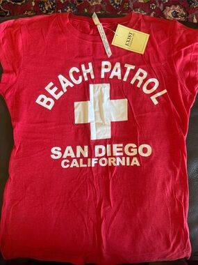 Exist Red 'Beach Patrol San Diego' Short Sleeve Tee